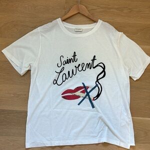Saint Laurent 2017 Smoking Lips T-Shirt